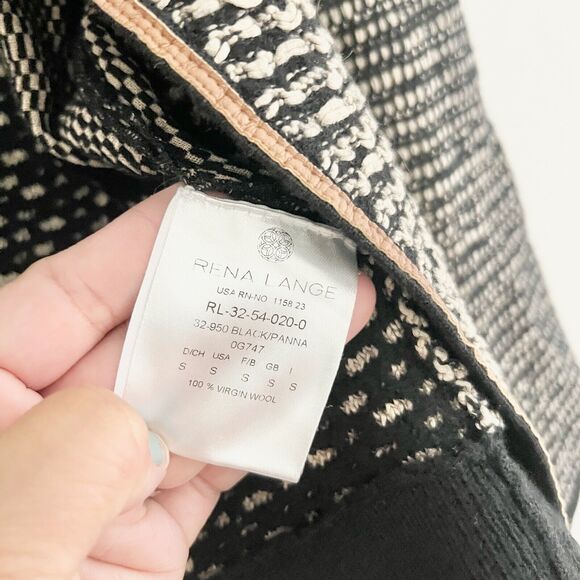 Rena Lange Vintage Knit Jacket 100% Wool Cropped Brown Black Small Germany Read - Picture 7 of 11